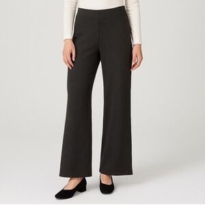 J. Jill Ponte Wide Leg Trousers Size Small Dark Gray Pull-On Stretch Career‎